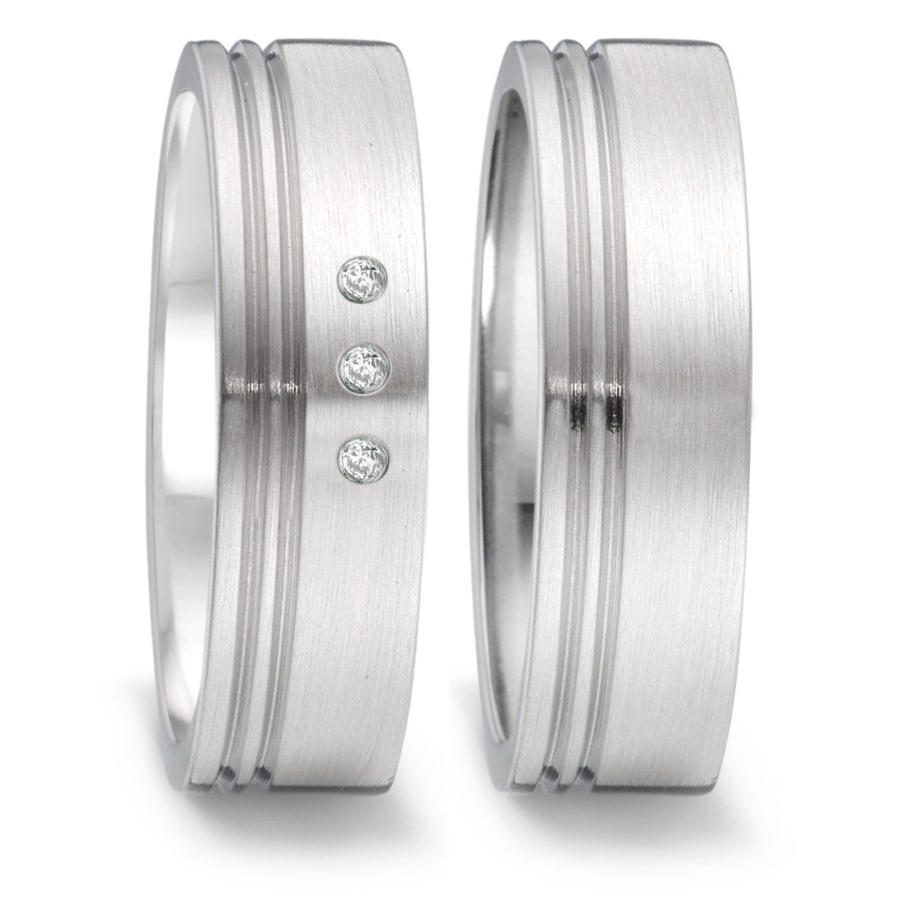Partnerring TAMOR mit Brillanten , Made in Germany