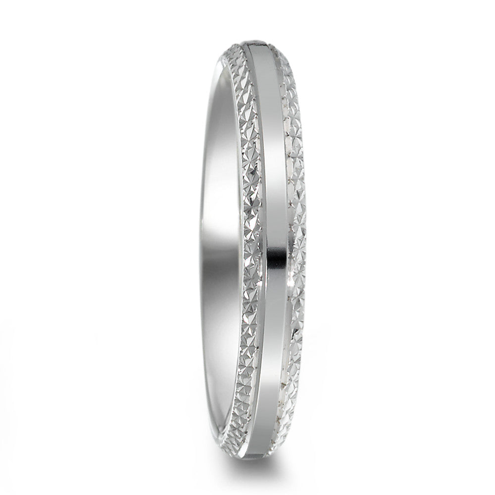 Fingerring 375/9 K Weissgold, Made in France
