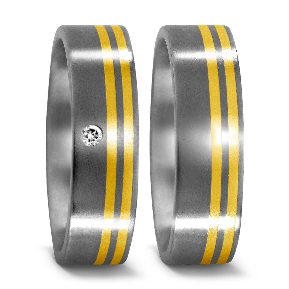 Fingerring Titan, 750/18 K Gelbgold, Made in Germany