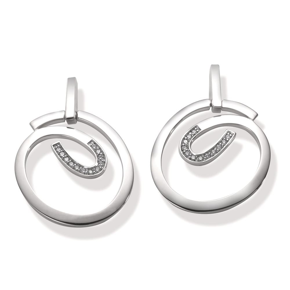Ohrhänger 750/18 K Weissgold Diamant 0.15 ct, 24 Steine, w-si, Made in Germany