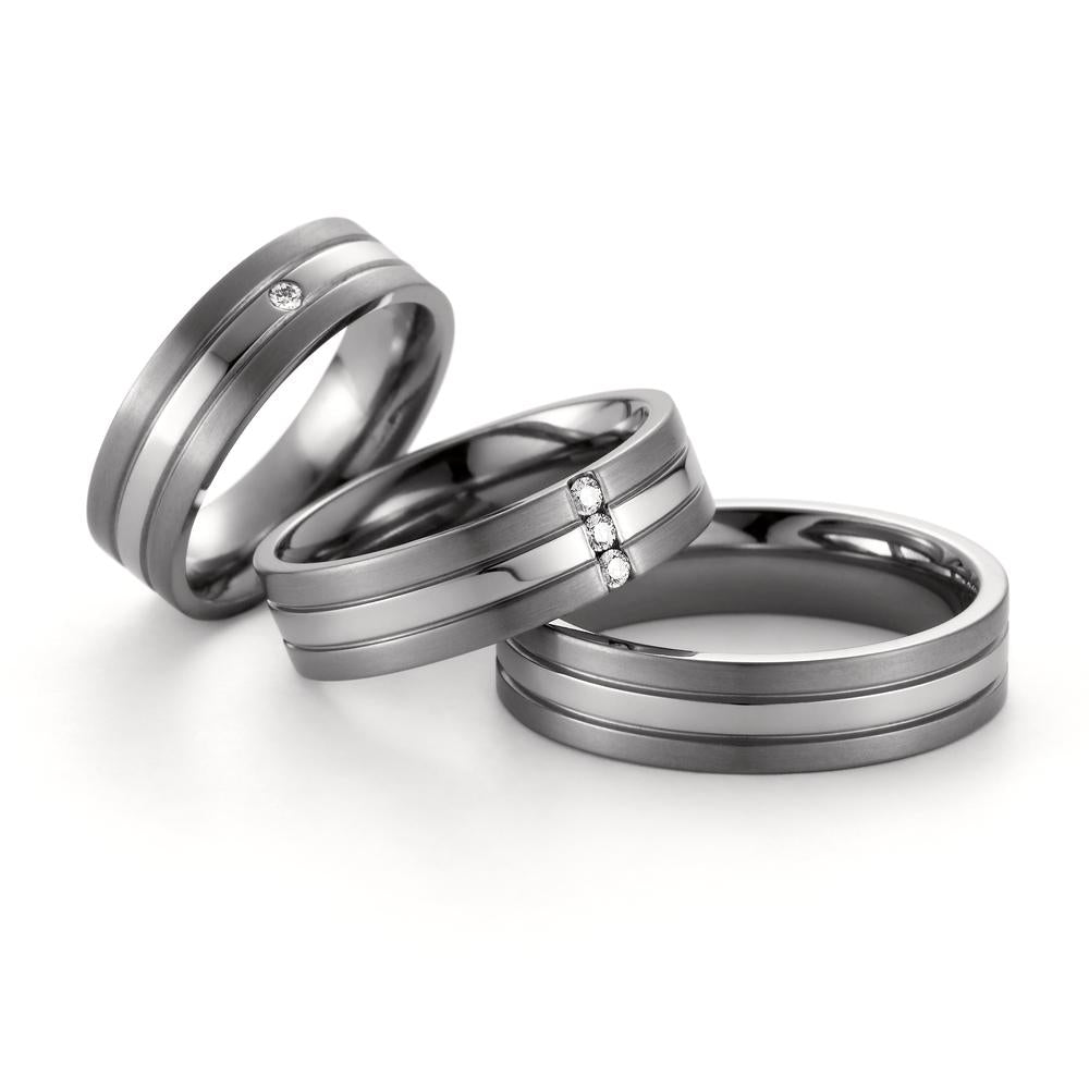Fingerring Titan, 950 Palladium Diamanten 0.06 ct, w-si, Made in Germany
