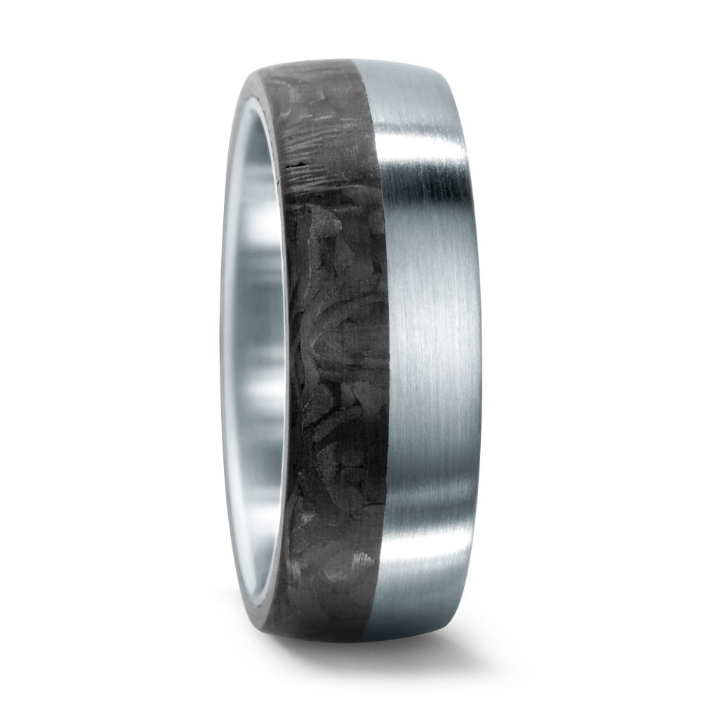 Fingerring Edelstahl, Carbon, Made in Germany