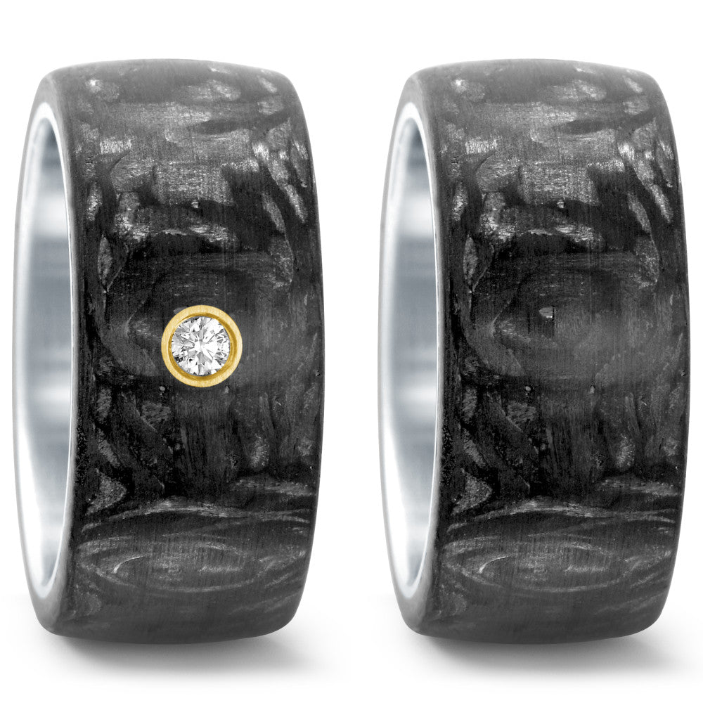 Fingerring Edelstahl, Carbon, Made in Germany