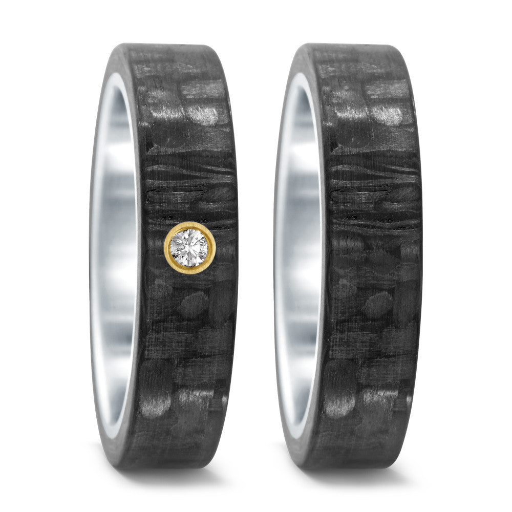 Fingerring Edelstahl, Carbon, Made in Germany