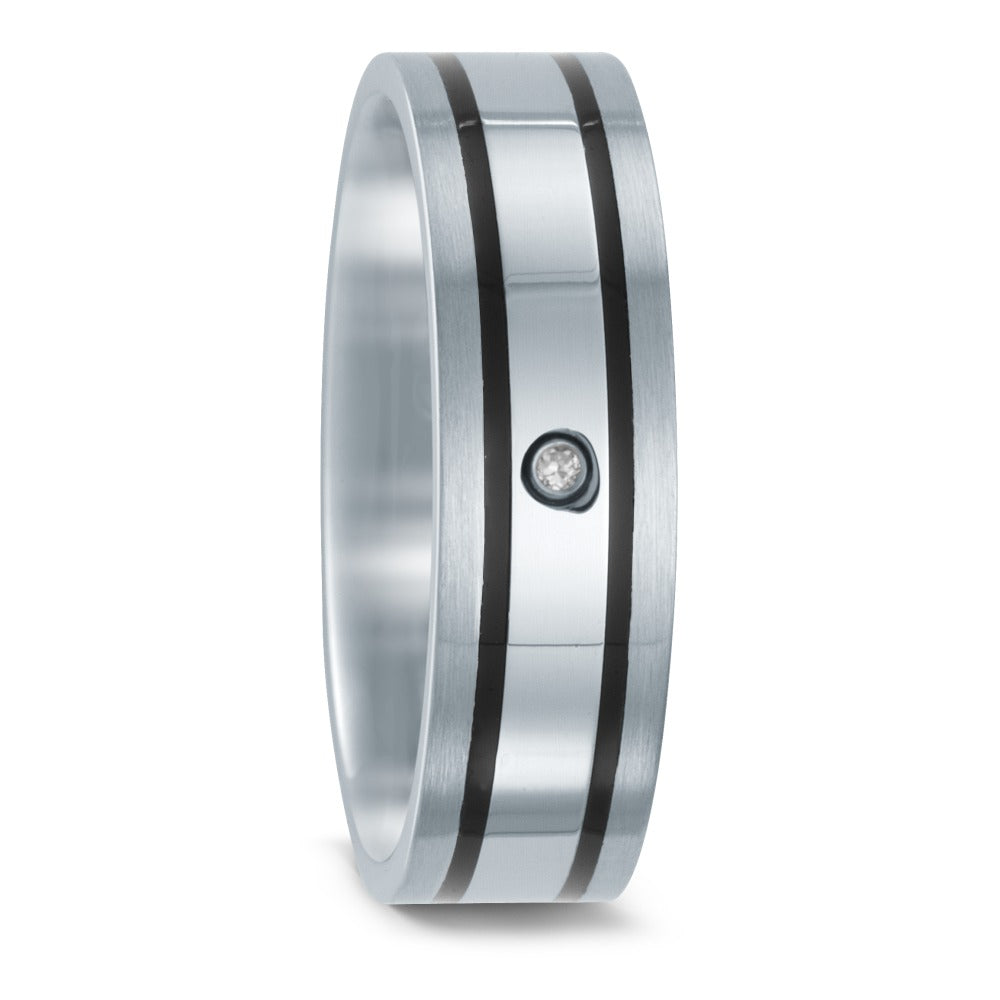 Fingerring Edelstahl Zirkonia