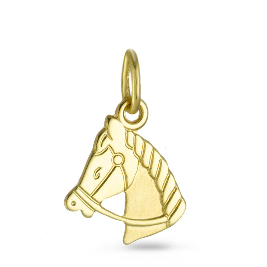 Anhänger 375/9 K Gelbgold Pferd, Made in Germany