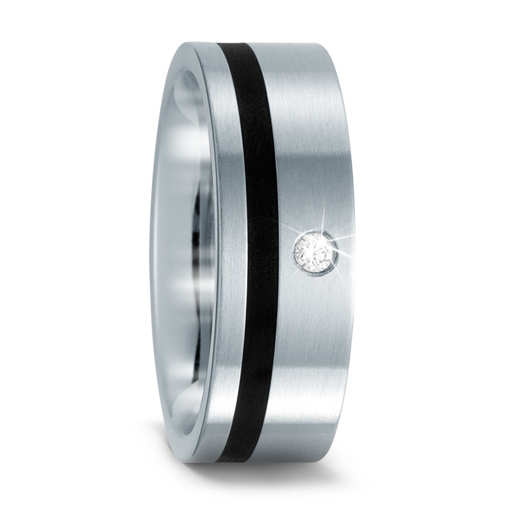Fingerring Edelstahl Zirkonia