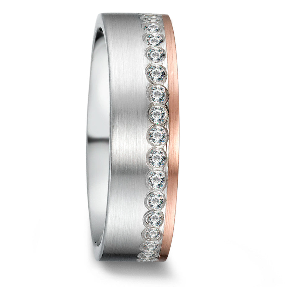 Fingerring Silber Zirkonia rosé vergoldet
