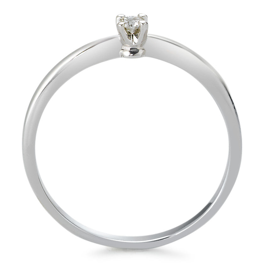 Solitär Ring 750/18 K Weissgold Diamant 0.05 ct, tw-vsi, Made in Italy