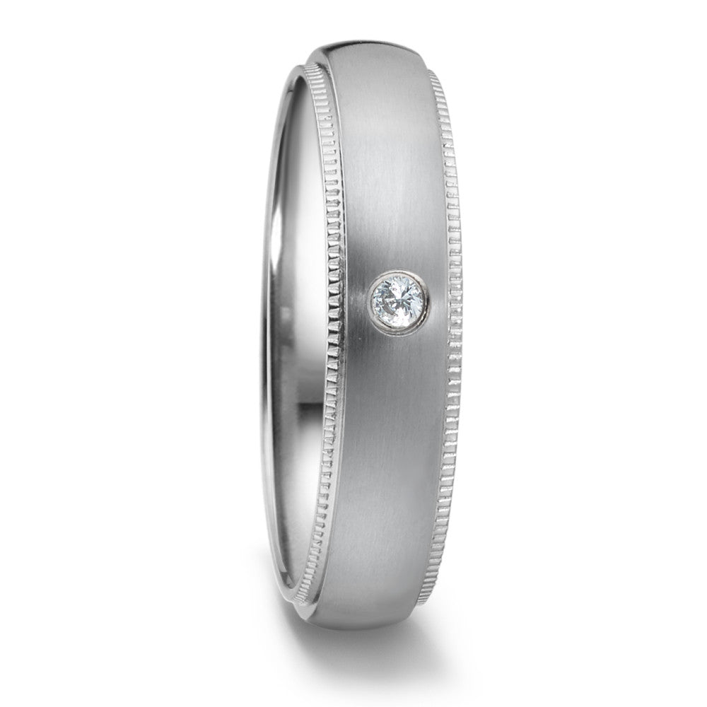 Fingerring Edelstahl Zirkonia