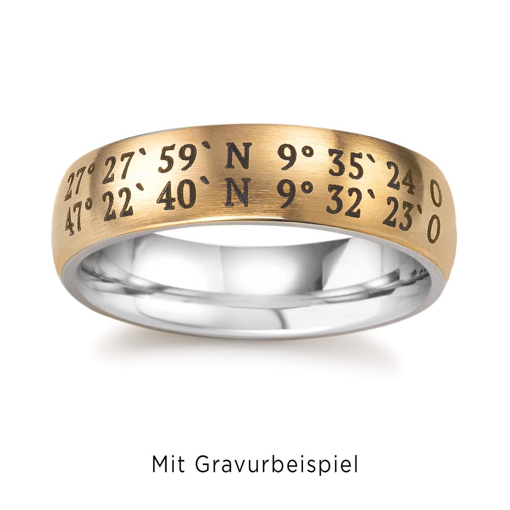 Fingerring Edelstahl gelb IP beschichtet