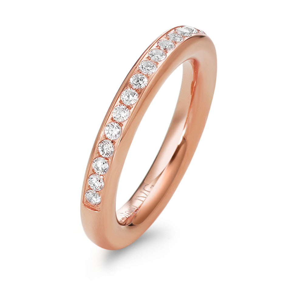 Memory Ring Edelstahl Zirkonia rosé IP beschichtet