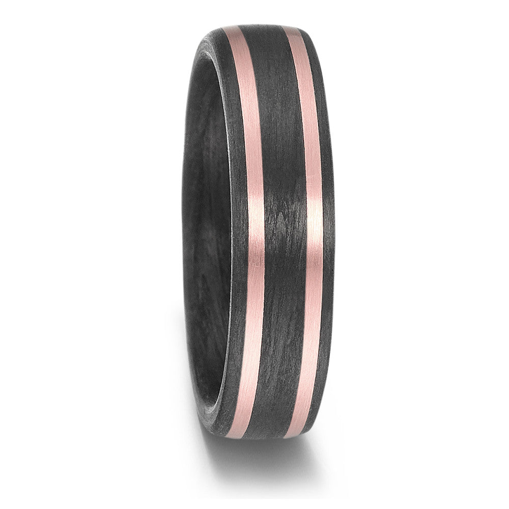 Fingerring 585/14 K Rosegold, Carbon, Made in Germany