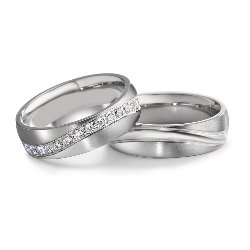 Fingerring Edelstahl Zirkonia