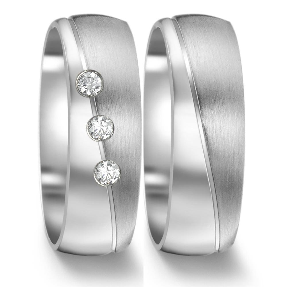 Fingerring Edelstahl Zirkonia