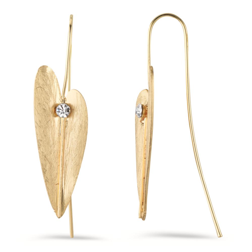 Ohrhänger Bronze Kristall Blatt