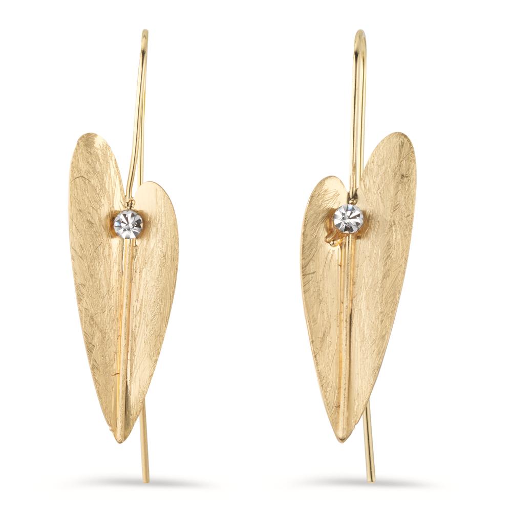 Ohrhänger Bronze Kristall Blatt