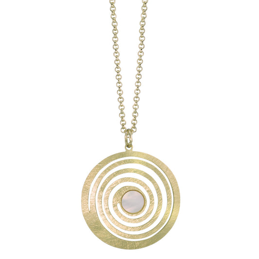 Halskette mit Anhänger Bronze Perlmutt weiss 38-42 cm verstellbar