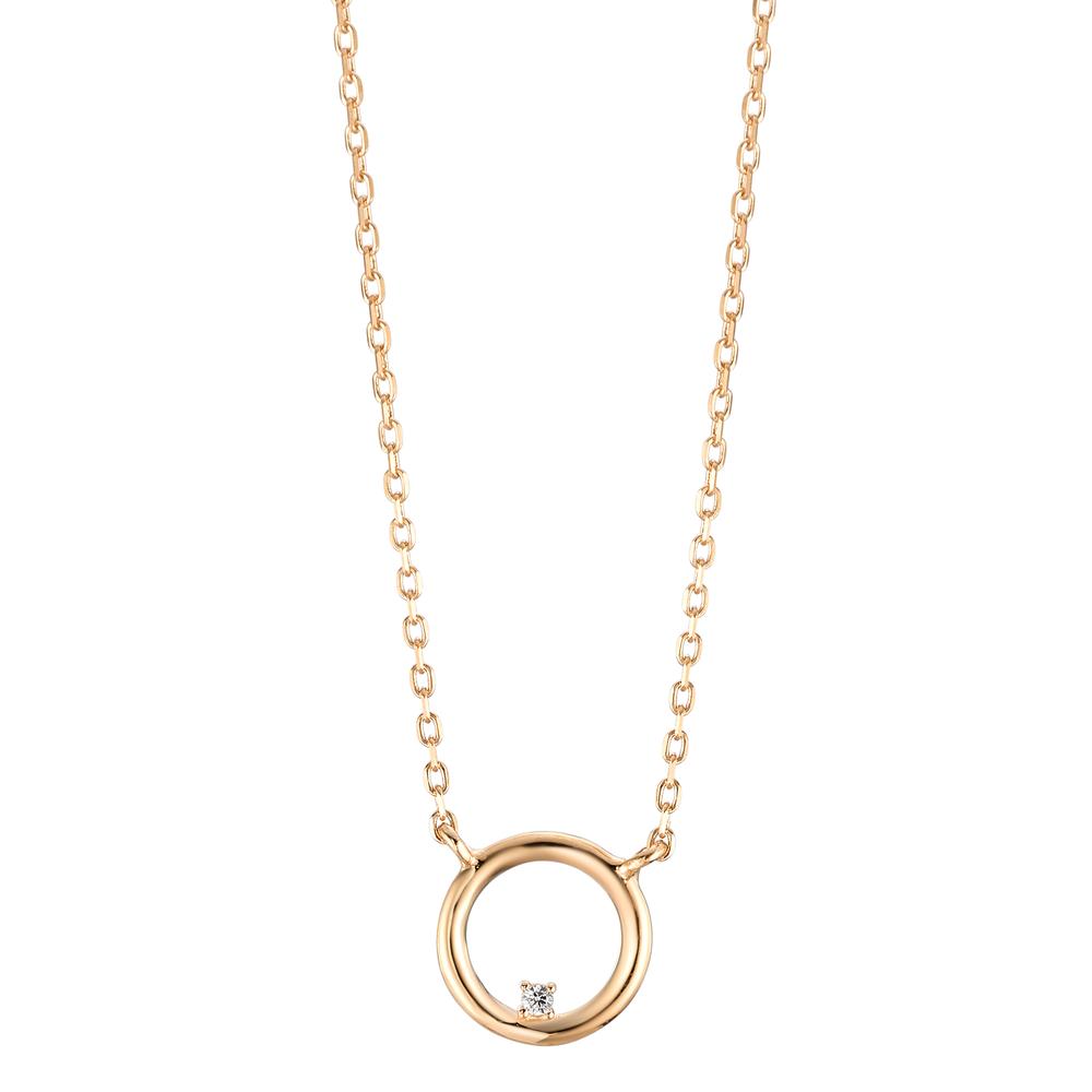Collier Silber Zirkonia gelb vergoldet 40-45 cm verstellbar