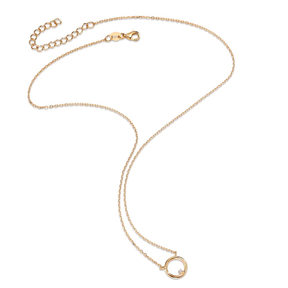 Collier Silber Zirkonia gelb vergoldet 40-45 cm verstellbar