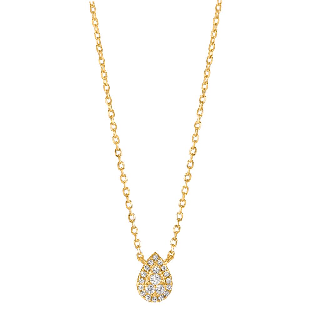 Collier Silber Zirkonia gelb vergoldet 39-44 cm verstellbar