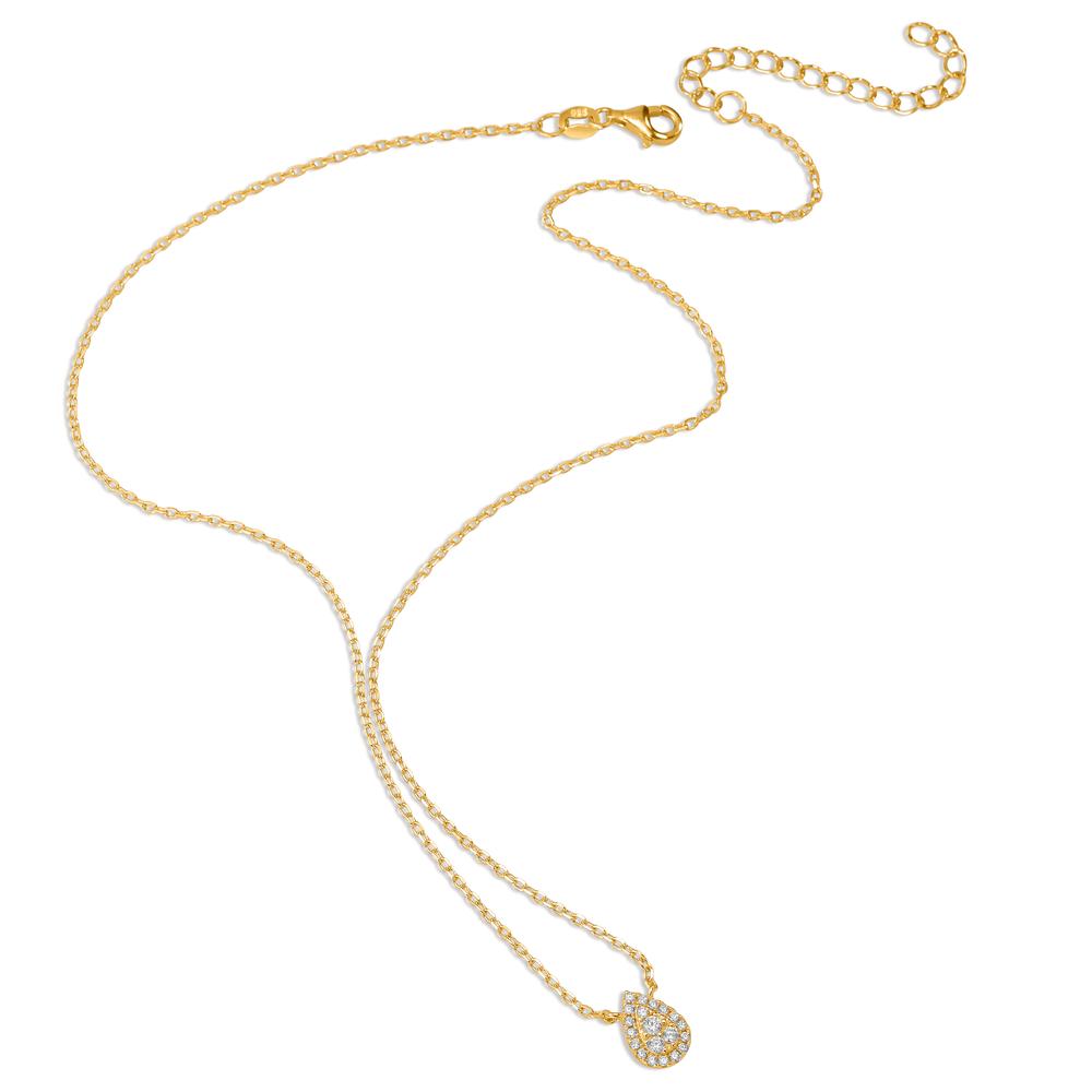 Collier Silber Zirkonia gelb vergoldet 39-44 cm verstellbar