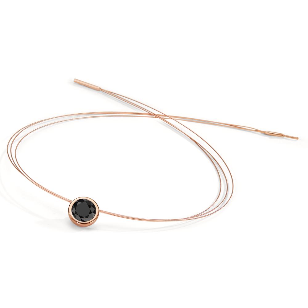 Seilcollier Aurely Rosé aus Edelstahl 3-reihig mit Clipverschluss, 42cm