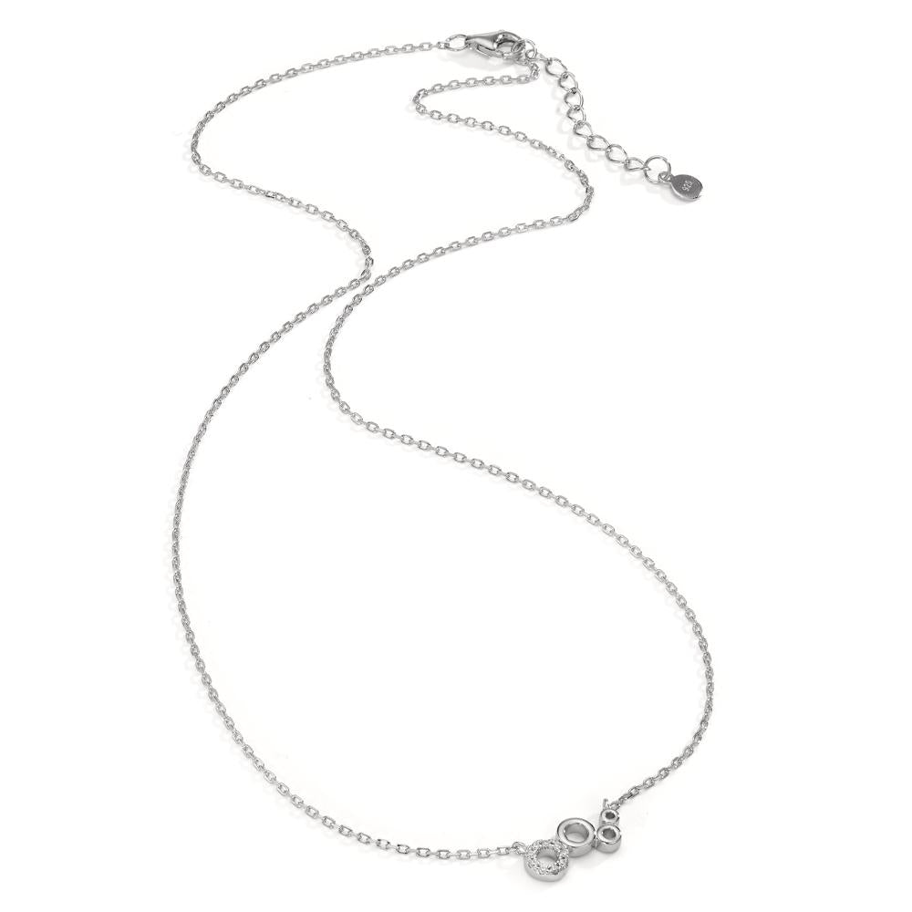 Collier Silber Zirkonia rhodiniert 42-45 cm verstellbar
