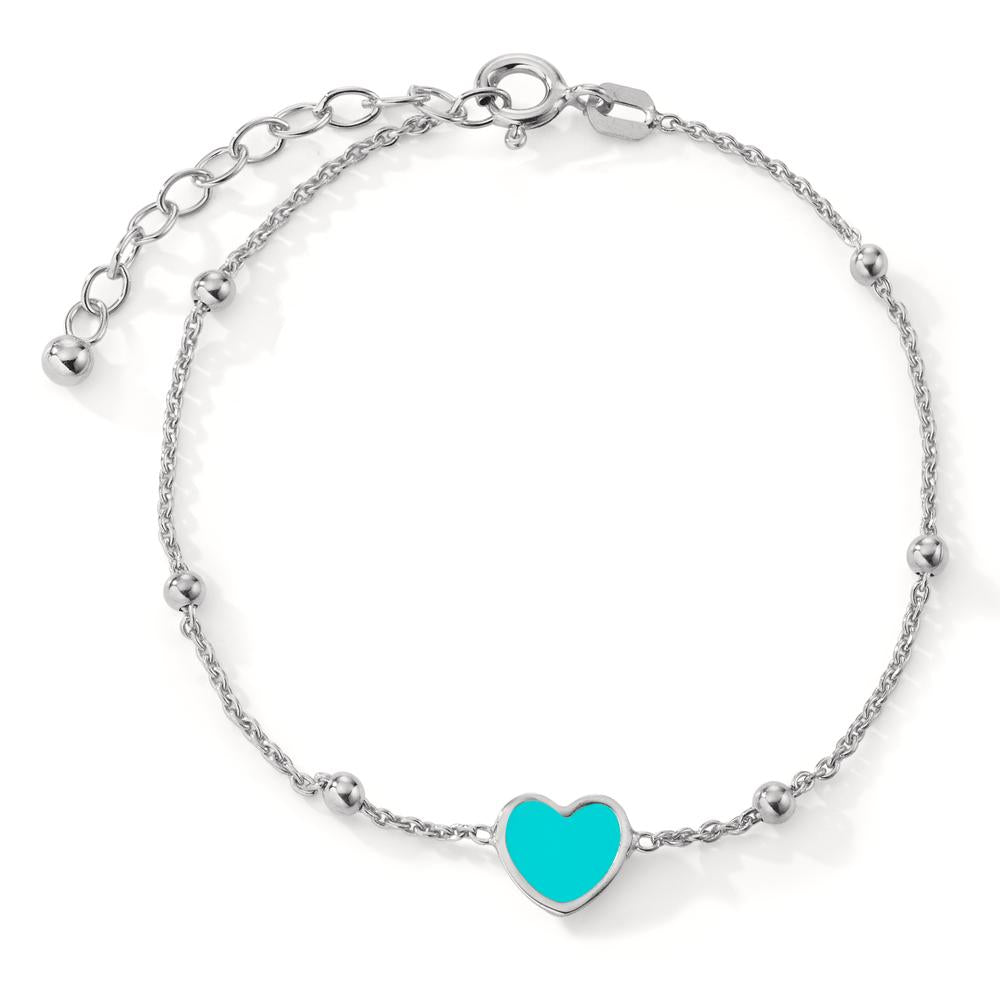 Armband Silber rhodiniert Herz 16-18 cm verstellbar, Made in Italy