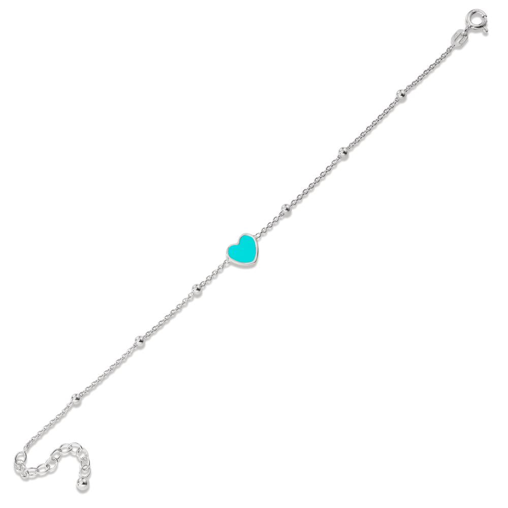 Armband Silber rhodiniert Herz 16-18 cm verstellbar, Made in Italy