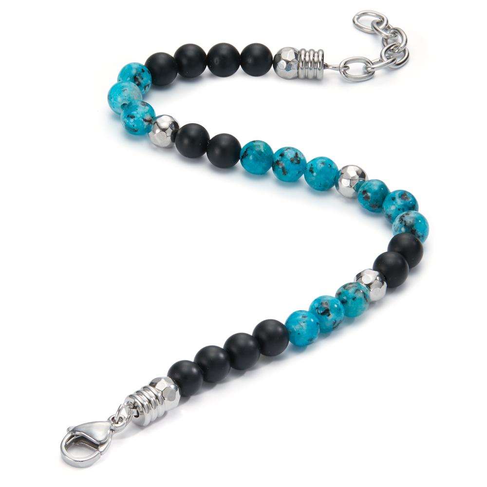 Armband Edelstahl Achat 20-23 cm verstellbar Ø6.5 mm, Made in Italy