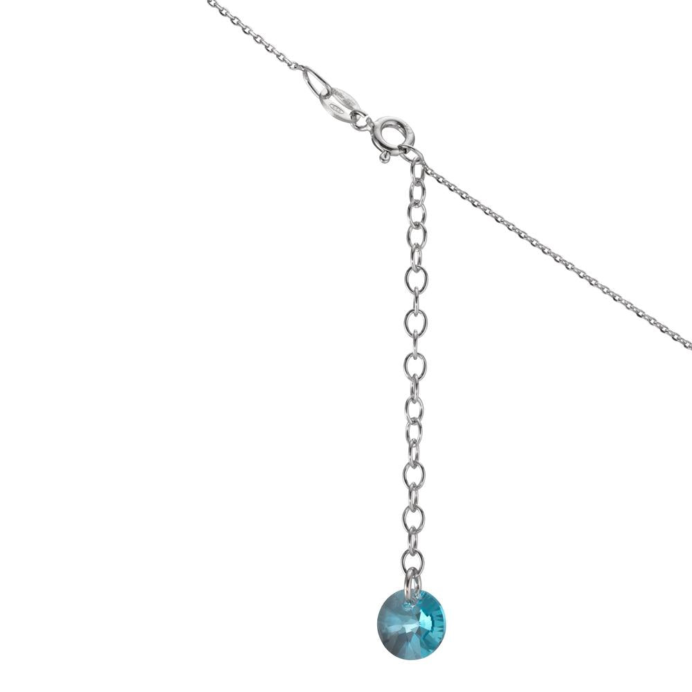 Collier Silber Zirkonia aqua rhodiniert 42-47 cm verstellbar
