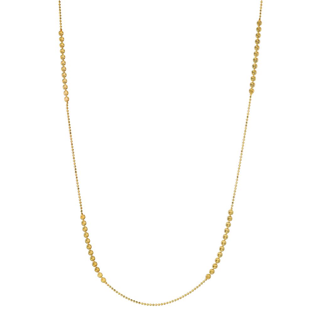 Bauchkette Silber gelb vergoldet 70 cm, Made in Italy