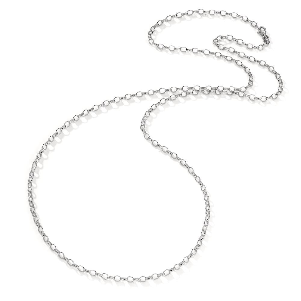 Bauchkette Silber rhodiniert 70 cm, Made in Italy