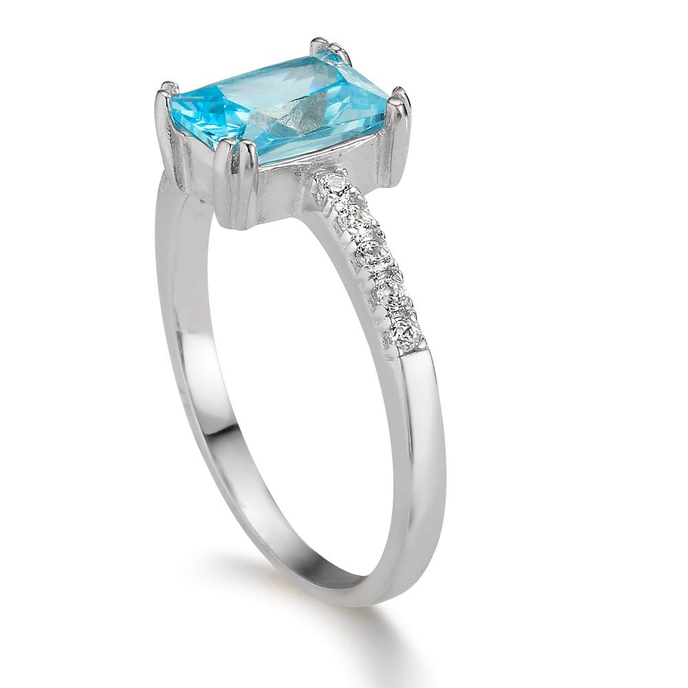 Fingerring Silber Zirkonia rhodiniert