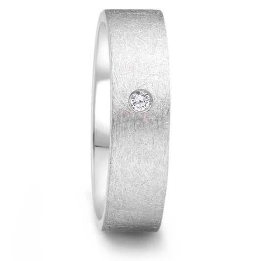 Fingerring Edelstahl Diamant 0.04 ct, tw-si, Made in Germany