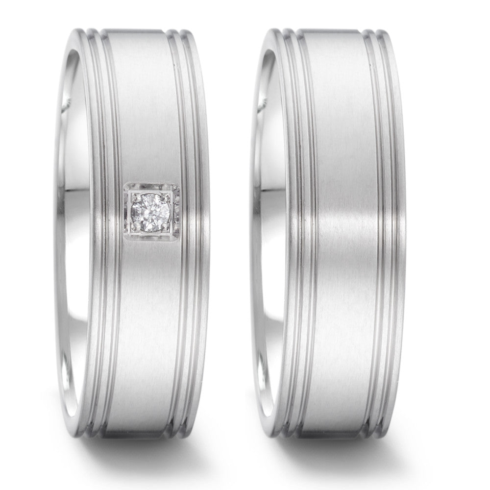 Partnerring TAMOR mit Brillantpavée TW/si, Made in Germany