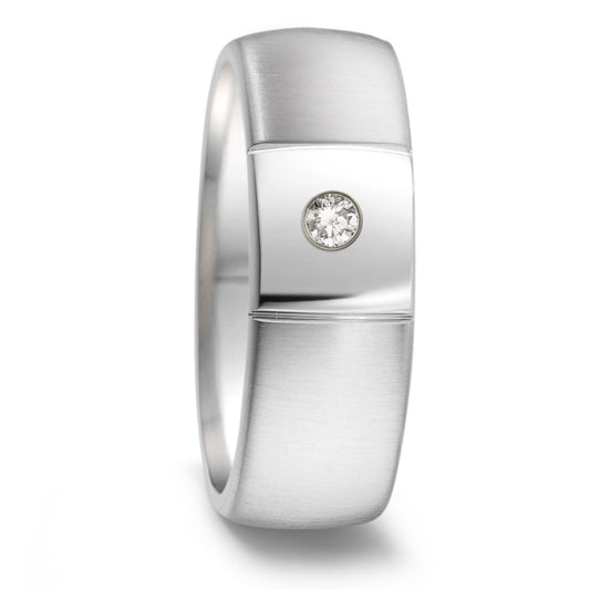 Partnerring TAMOR aus Edelstahl mit Brillantpavée TW/si, Made in Germany