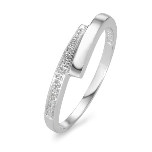 Fingerring 750/18 K Weissgold Diamanten 0.003 ct, w-si