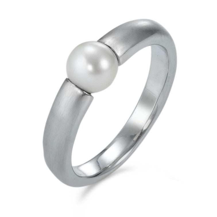 Fingerring 750/18 K Weissgold Süsswasserzuchtperle, Made in Germany