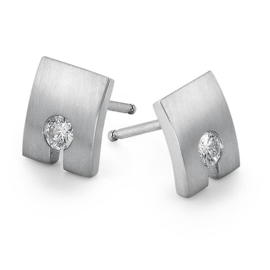 Ohrstecker 750/18 K Weissgold Diamant 0.20 ct, 2 Steine, w-si, Made in Germany