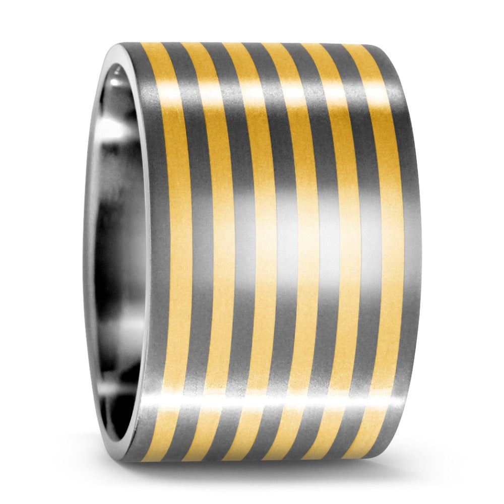 Fingerring Titan, 750/18 K Gelbgold, Made in Germany