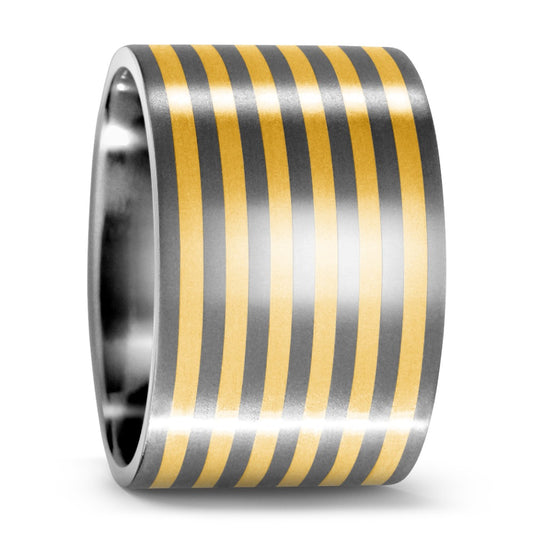 Fingerring Titan, 750/18 K Gelbgold, Made in Germany