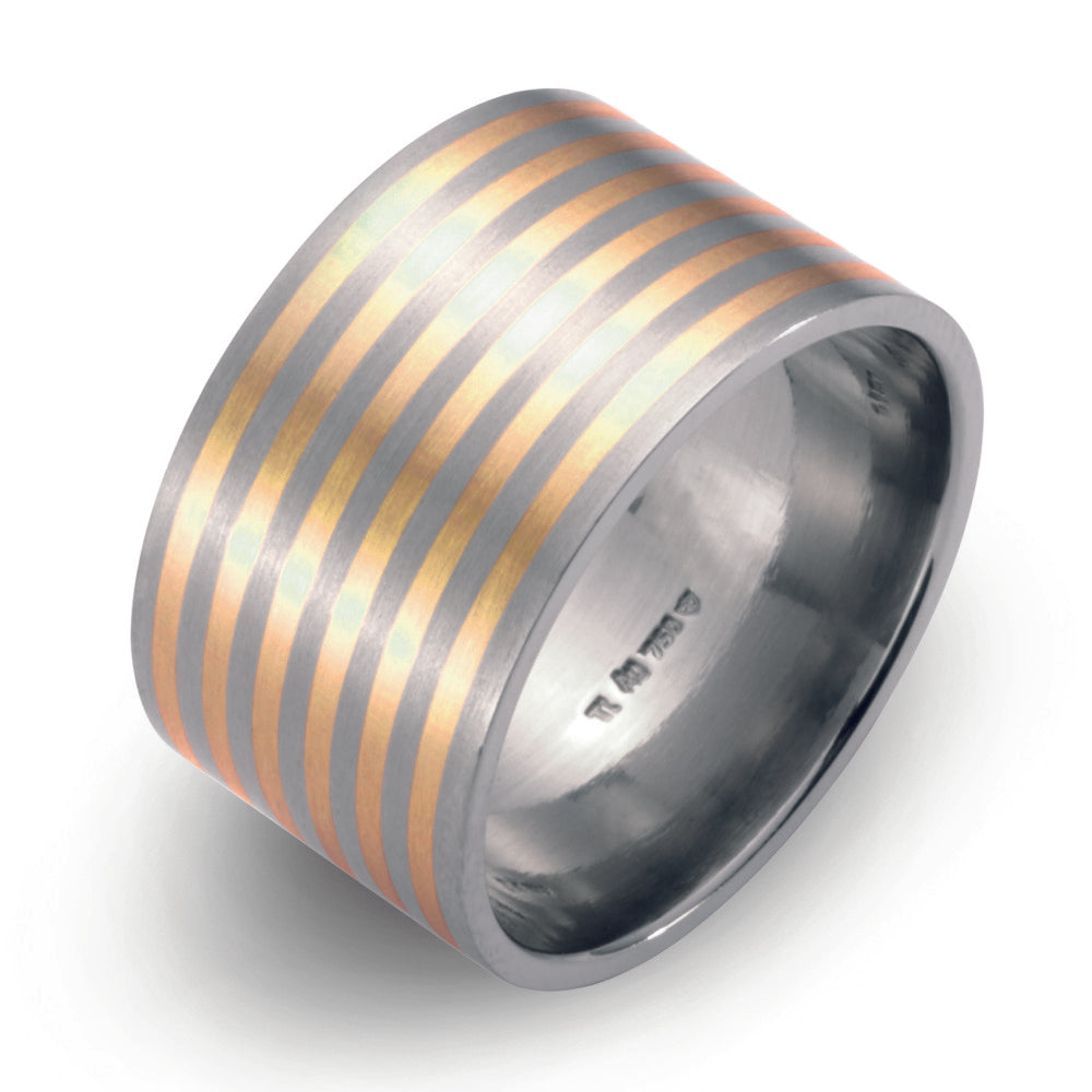 Fingerring Titan, 750/18 K Gelbgold, Made in Germany