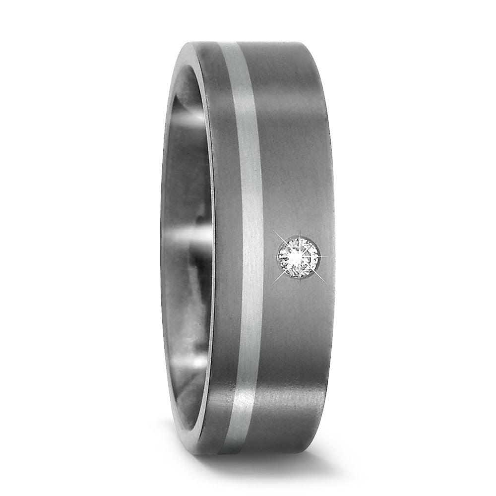 Fingerring Titan, 950 Platin Diamant 0.03 ct, w-si, Made in Germany