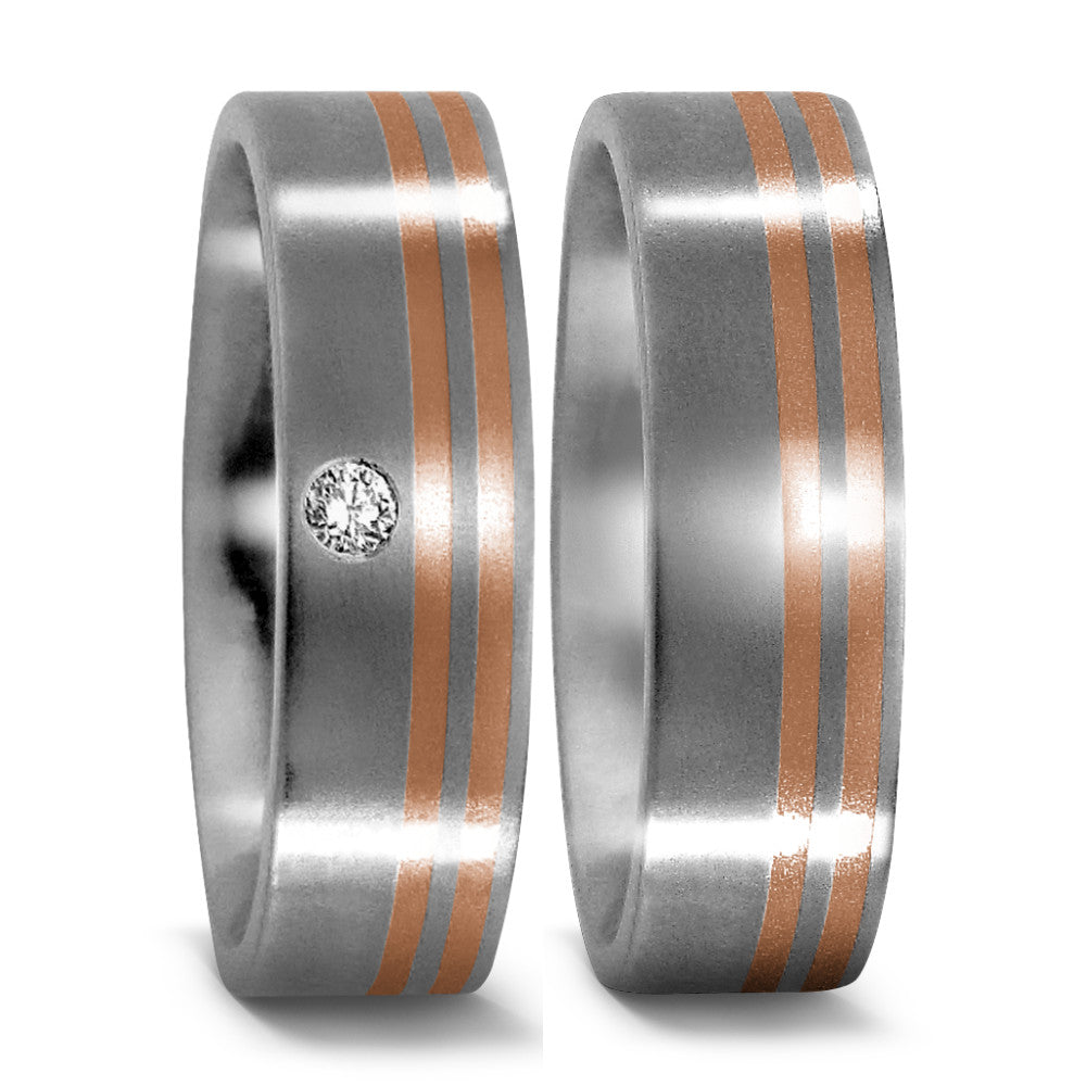 Fingerring Titan, 750/18 K Rotgold, Made in Germany