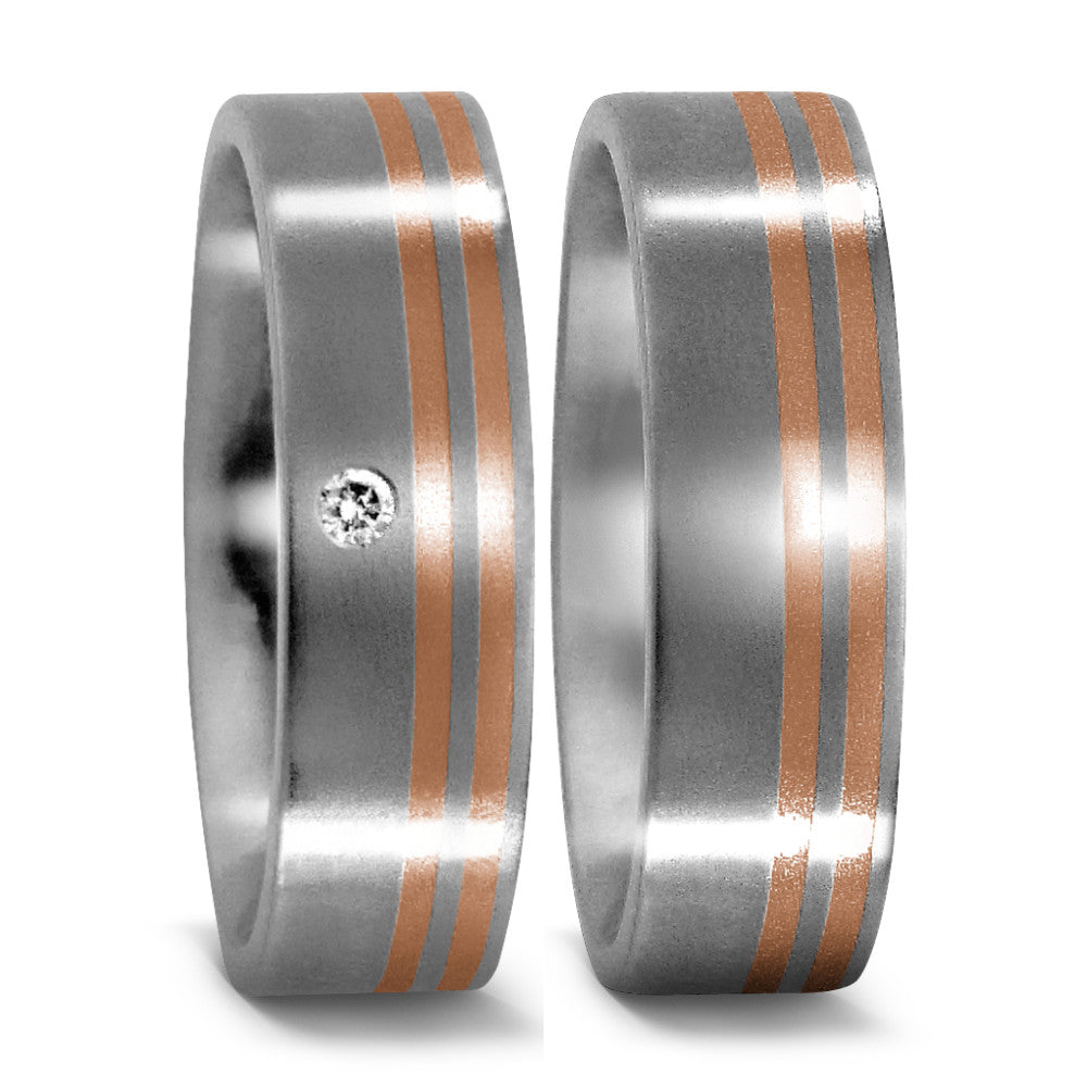 Fingerring Titan, 750/18 K Rotgold, Made in Germany