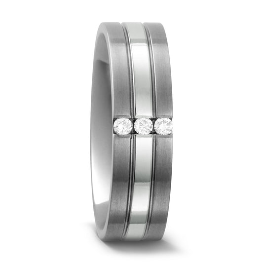 Fingerring Titan, 950 Platin Diamant 0.06 ct, w-si, Made in Germany