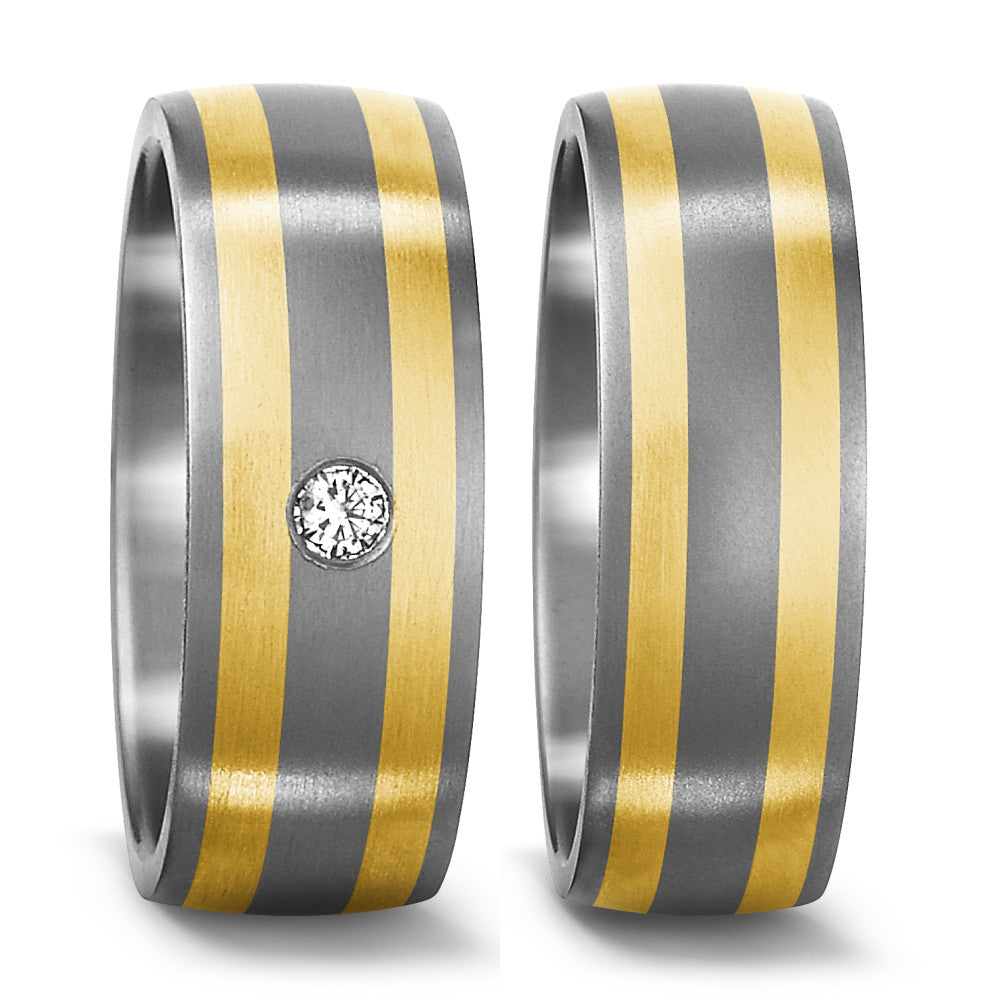 Fingerring Titan, 750/18 K Gelbgold, Made in Germany