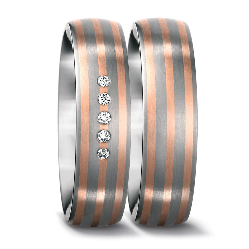 Fingerring Titan, 750/18 K Rotgold, Made in Germany